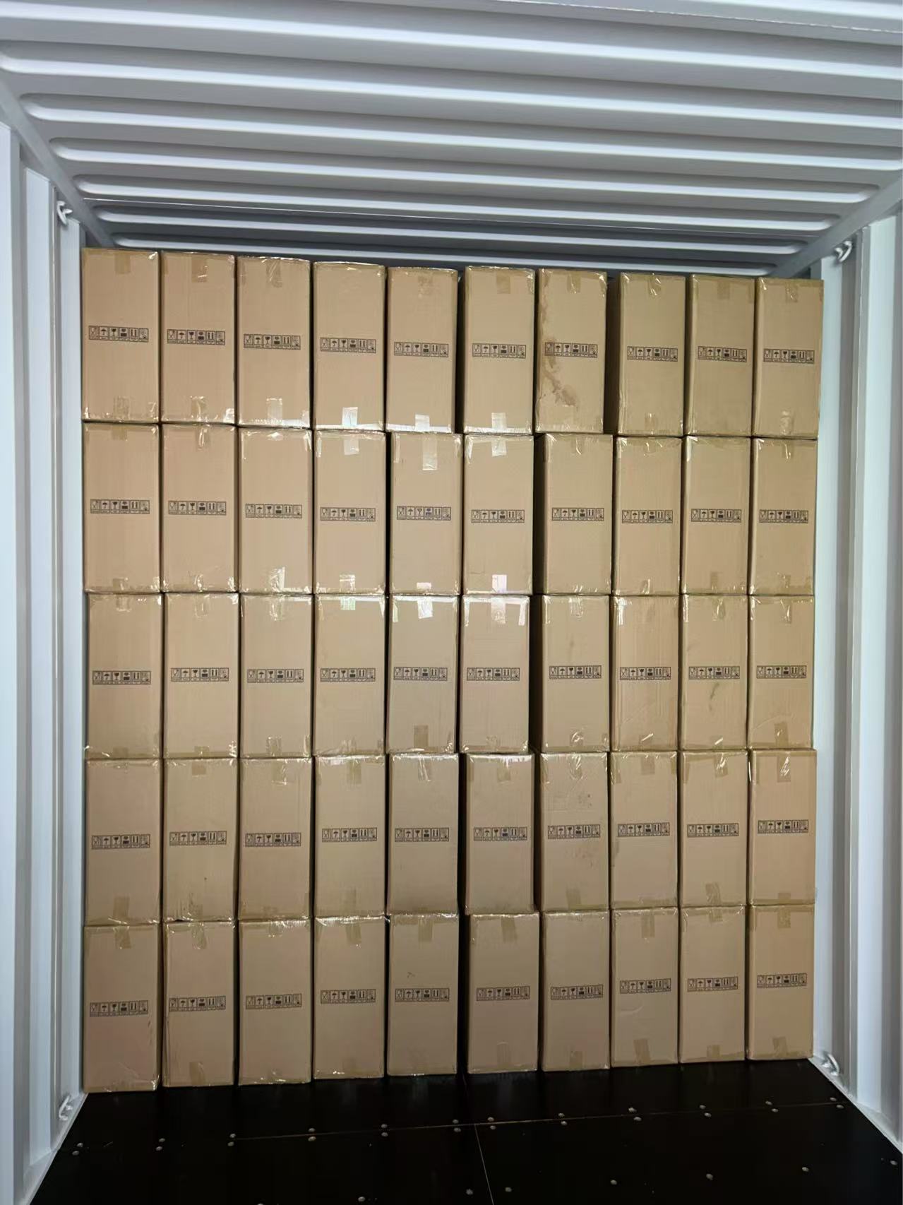 export cartons arranged inside shipping container