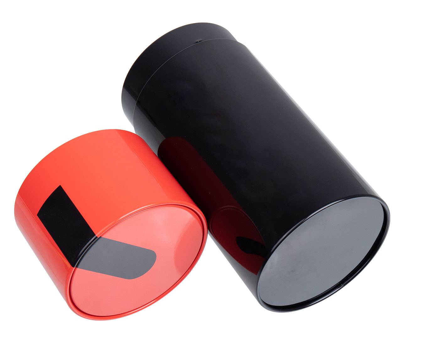 round tea and coffee tin cylinders with matte finish