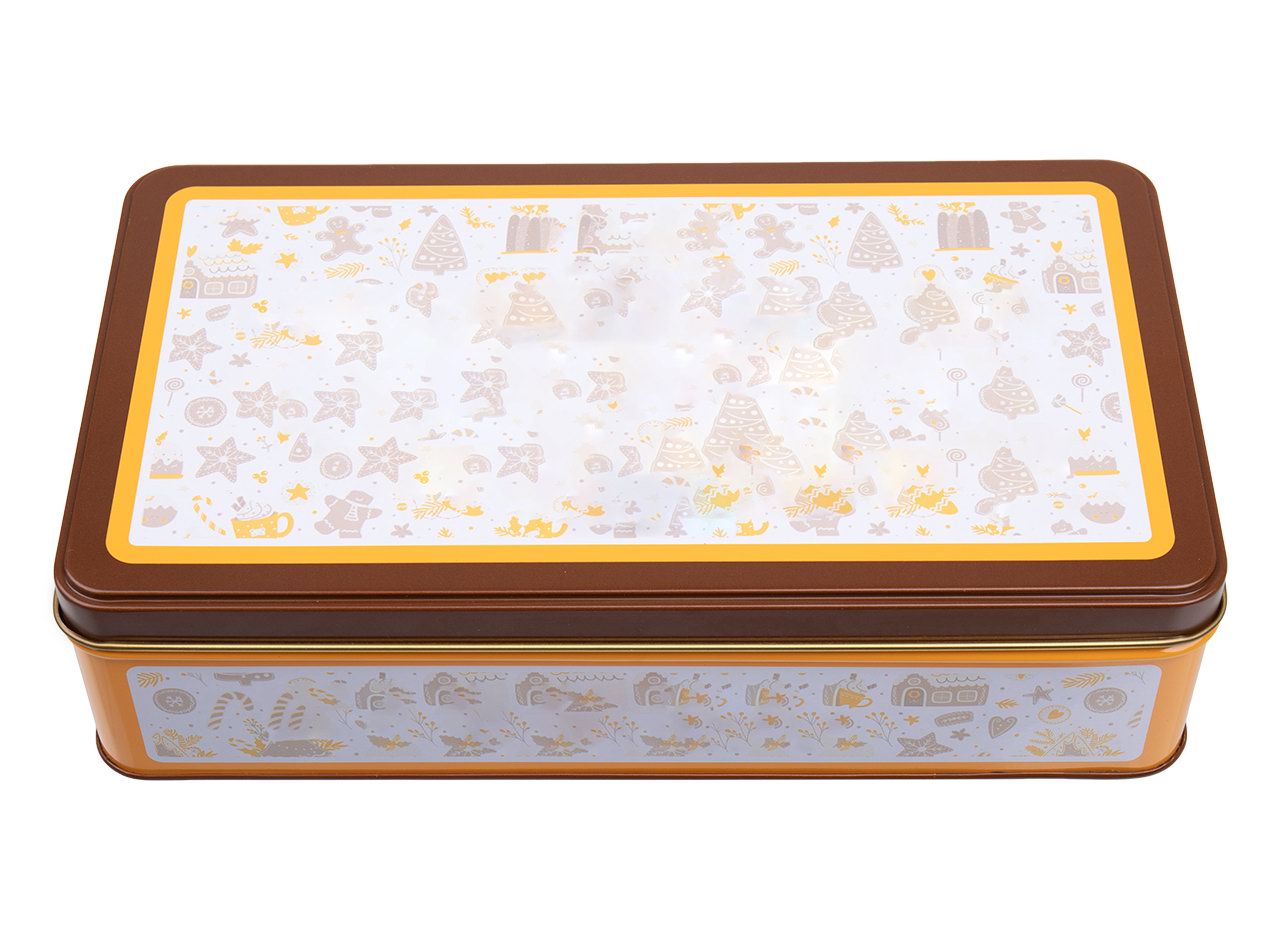 rectangular cookie tin box
